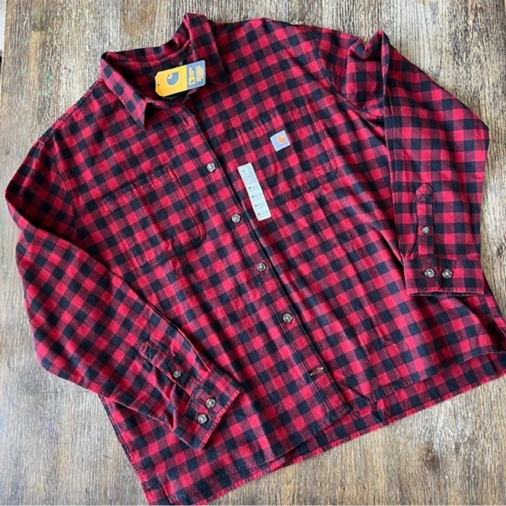 Carhartt plaid red and black Buffalo plaid flannel NWT‎ 2X